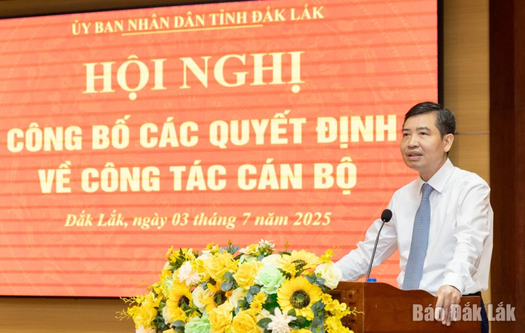 Phó Bí thư Tỉnh ủy, Chủ tịch UBND tỉnh Đắk Lắk Tạ Anh Tuấn phát biểu chỉ đạo. Ảnh: Nguyễn Gia