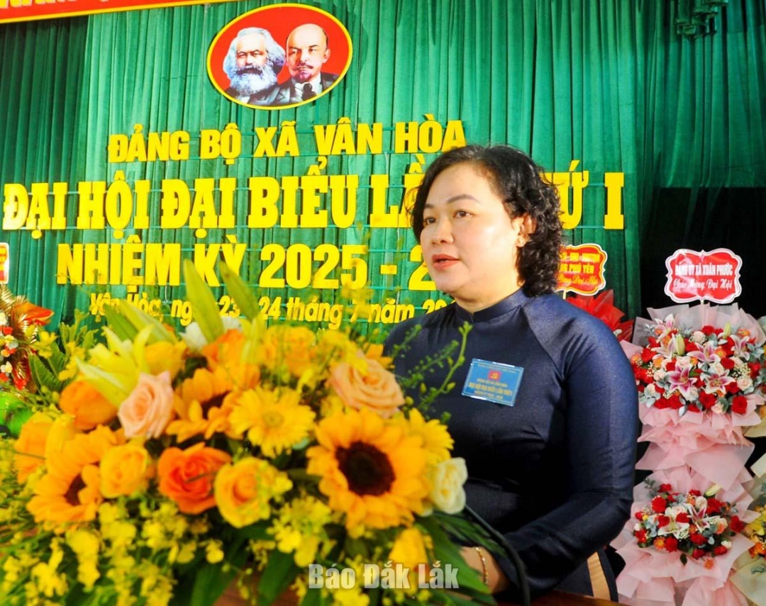 Ủy viên Ban Thường vụ Tỉnh ủy Đào Bảo Minh phát biểu chỉ đạo tại đại hội.