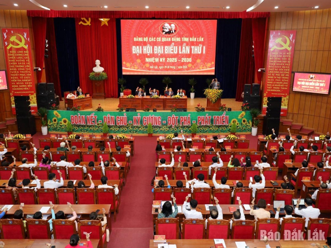 Toàn cảnh phiên trù bị Đảng bộ Các cơ quan Đảng tỉnh Đắk Lắk. Ảnh: Ngọc Thắng