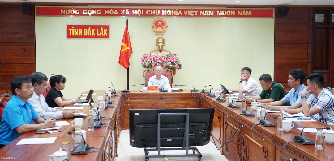 Đại biểu tham dự hội nghị tại điểm cầu tỉnh Đắk Lắk