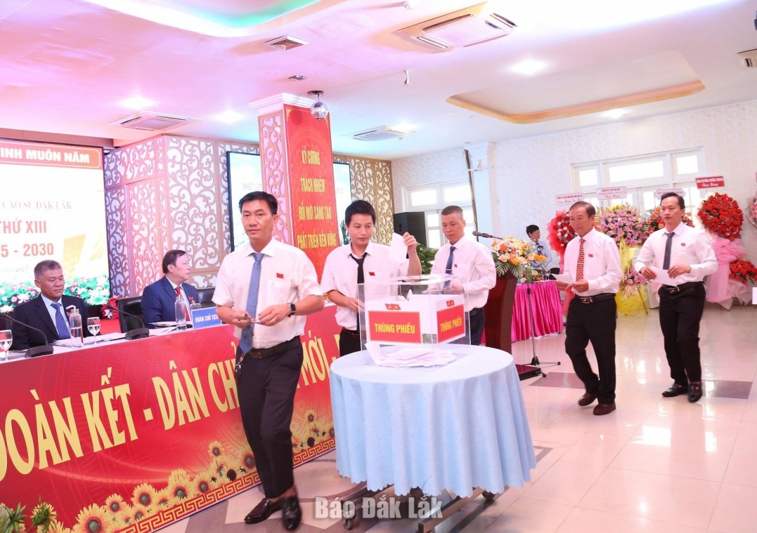 Đảng viên bầu cử Ban Chấp hành Đảng bộ khóa mới
