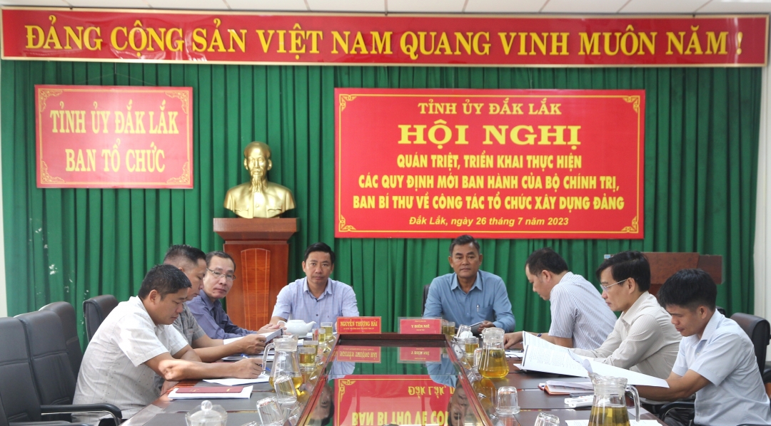 Các đại biểu tham dự hội nghị tại điểm cầu tỉnh Đắk Lắk.