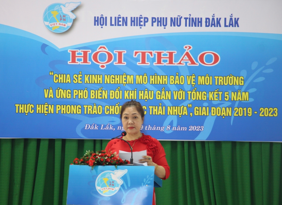 Chủ tịch Hội LHPN tỉnh Tô Thị Tâm đánh giá kết quả thực hiện phong trào