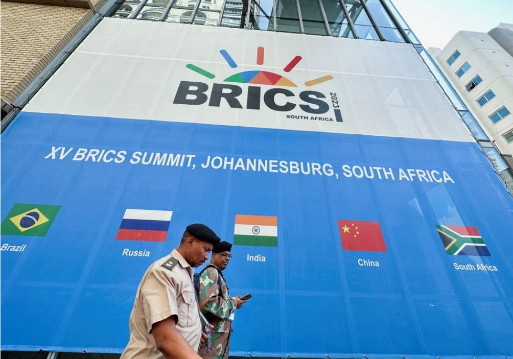 Trung tâm Hội nghị Sandton, nơi sẽ tổ chức Hội nghị thượng đỉnh BRICS, tại Johannesburg, Nam Phi. Ảnh: REUTERS