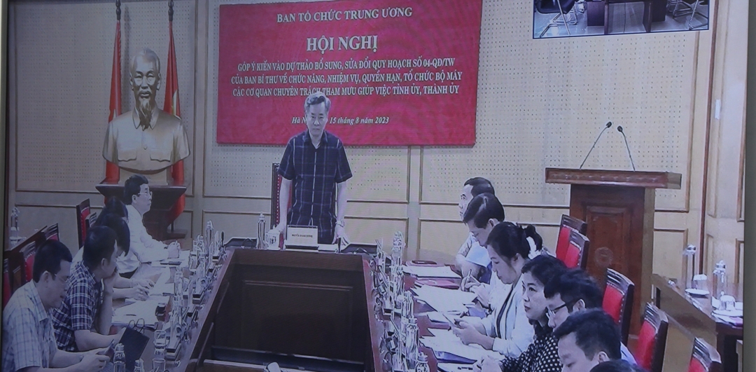 Đồng chí Nguyễn Quang Dương phát biểu kết luận hội nghị. (ảnh chụp màn hình).
