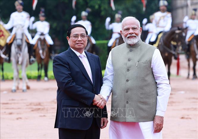 ​Thủ tướng Narendra Modi đón Thủ tướng Phạm Minh Chính​ thăm cấp Nhà nước đến Ấn Độ. 