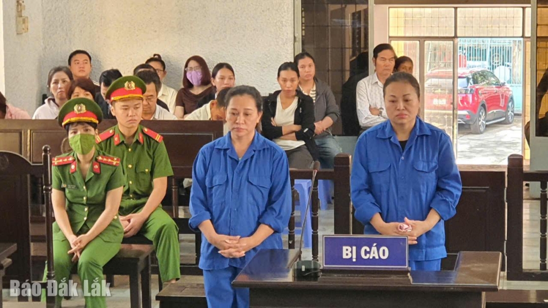 Các bị cáo tại tòa.