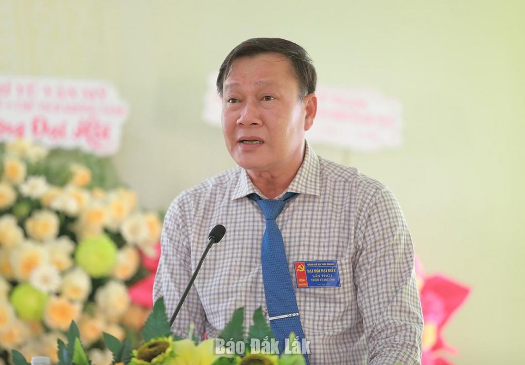 Ủy viên Ban Thường vụ Tỉnh ủy, Phó Chủ tịch Thường trực HĐND tỉnh Trần Phú Hùng phát biểu chỉ đạo tại đại hội.