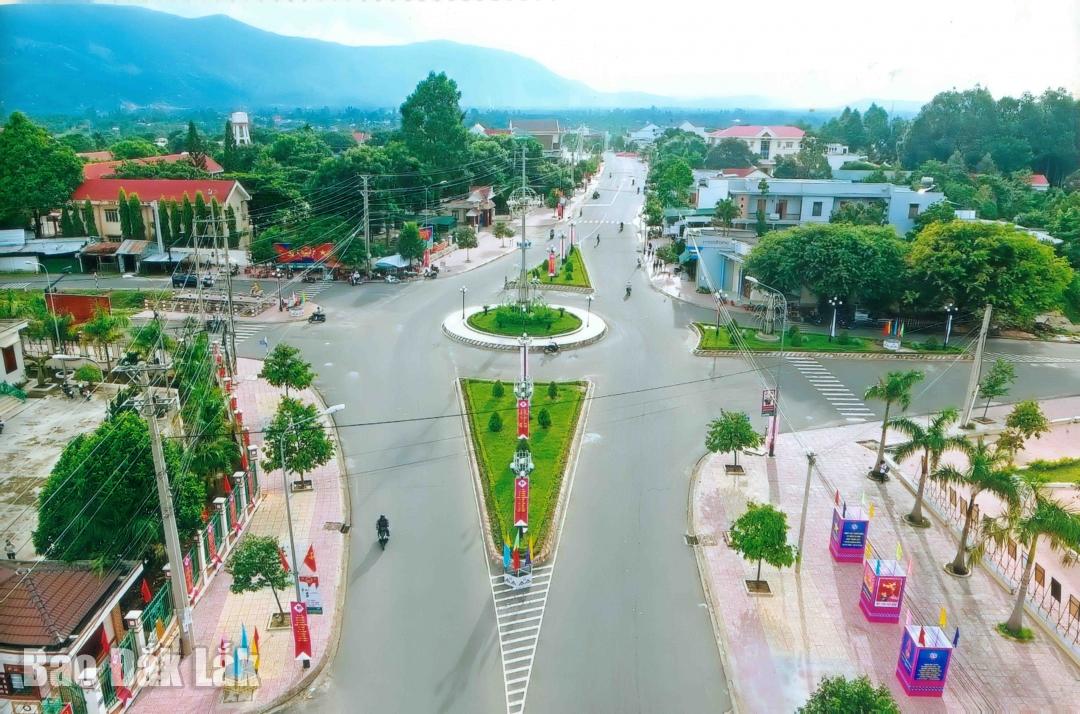 Một góc trung tâm xã Krông Bông.