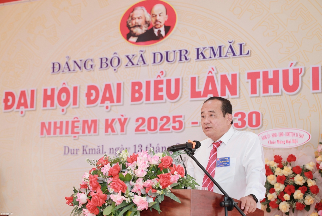 Tỉnh ủy viên, Phó trưởng ban Thường trực Ban Nội chính Tỉnh ủy Nguyễn Văn Long phát biểu chỉ đạo đại hội.