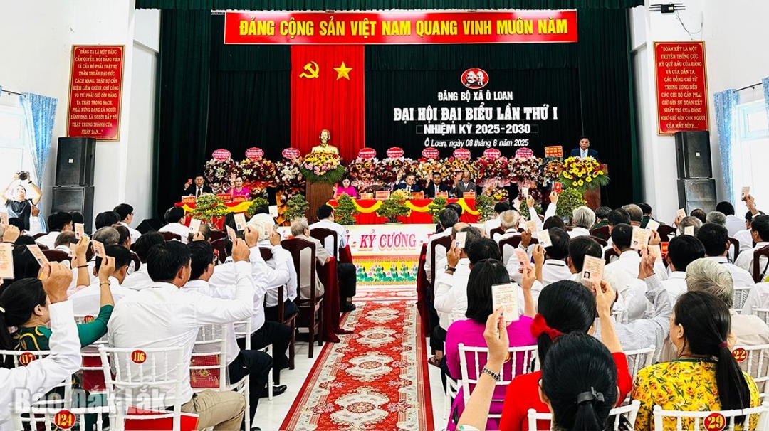 Các đại biểu biểu quyết tại đại hội. 