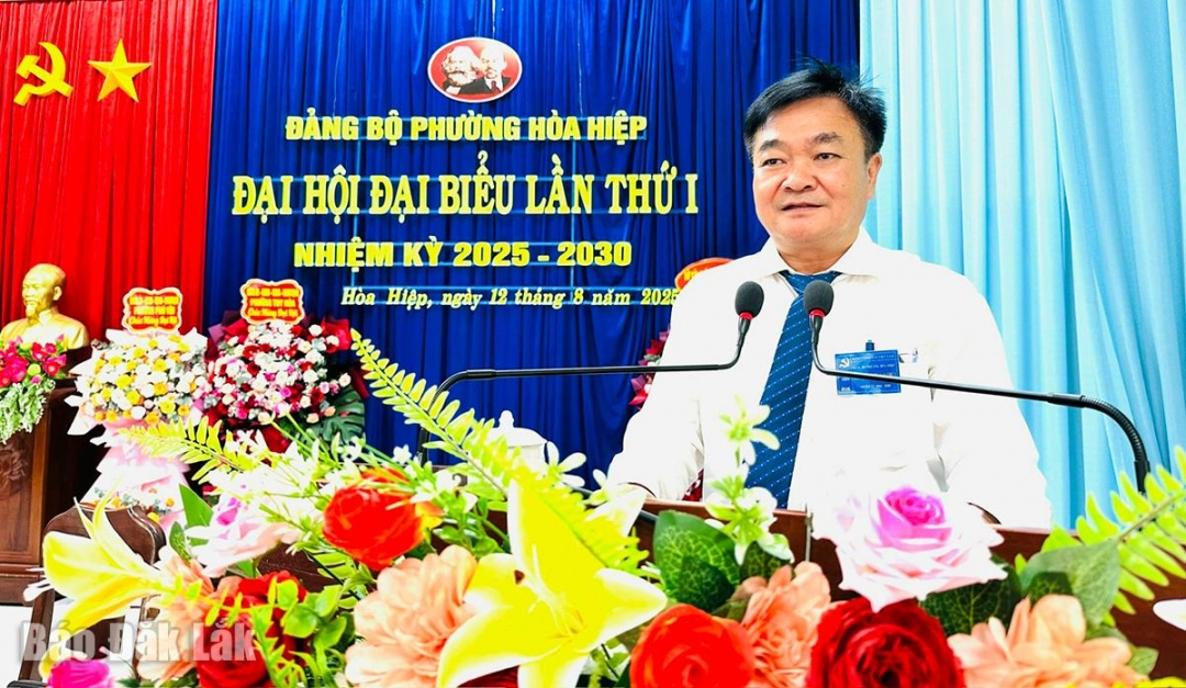 Phó Trưởng Ban Tổ chức Tỉnh ủy Đỗ Trọng Danh phát biểu chỉ đạo đại hội. 