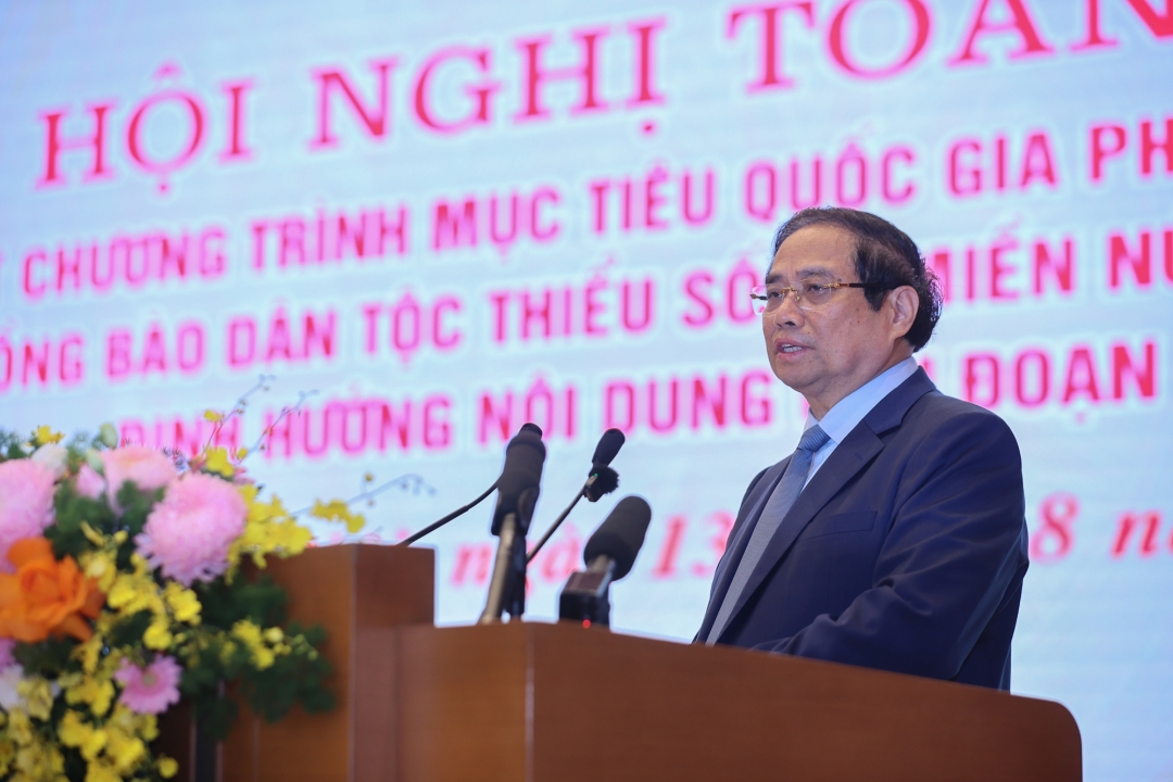 Thủ tướng Chính phủ Phạm Minh Chính phát biểu tại hội nghị. (Ảnh: baochinhphu.vn)
