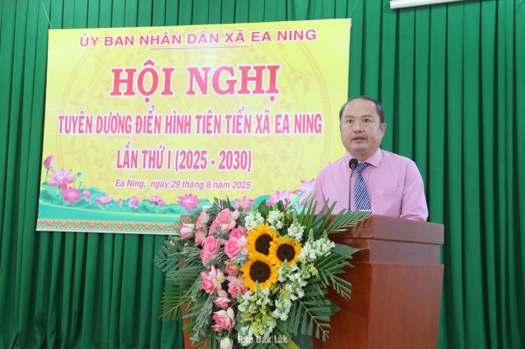 Phó Chủ tịch UBND xã Ea Ning Nguyễn Mạnh Hùng phát động phong trào thi đua giai đoạn 2025 - 2030