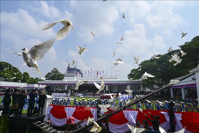 Quang cảnh lễ kỷ niệm 80 năm Quốc khánh Indonesia tại Jakarta, Indonesia. Ảnh: TTXVN