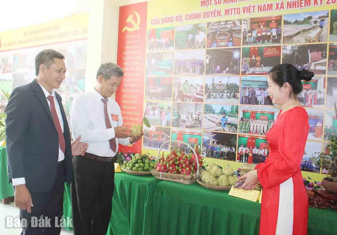 Các đại biểu tham quan sản phẩm OCOP được trưng bày, giới thiệu trong khuôn viên đại hội.