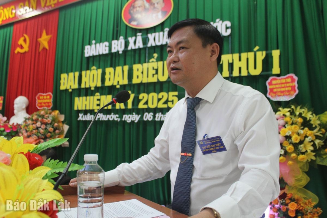 Tỉnh ủy viên, Phó Chủ tịch HĐND tỉnh Đỗ Thái Phong phát biểu chỉ đạo tại đại hội.