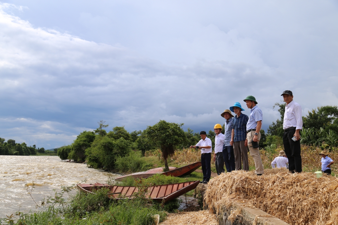 Kiểm tra mực nước sông Krông Ana đoạn qua Buôn Drai, xã Ea Na