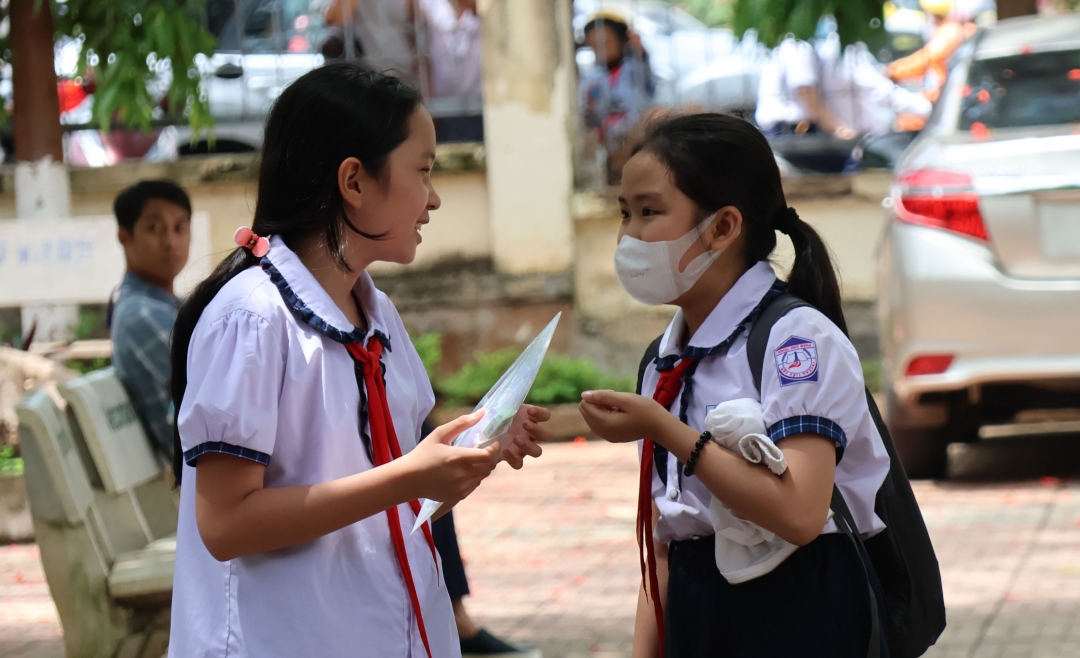 Học sinh tham gia Kỳ kiểm tra, đánh giá năng lực học sinh vào lớp 6 Trường THCS Phan Chu Trinh năm học 2023 - 2024