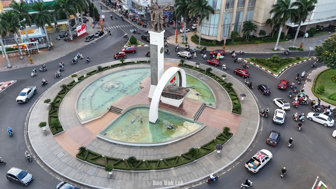 Trung tâm phường Buôn Ma Thuột nhìn từ trên cao.