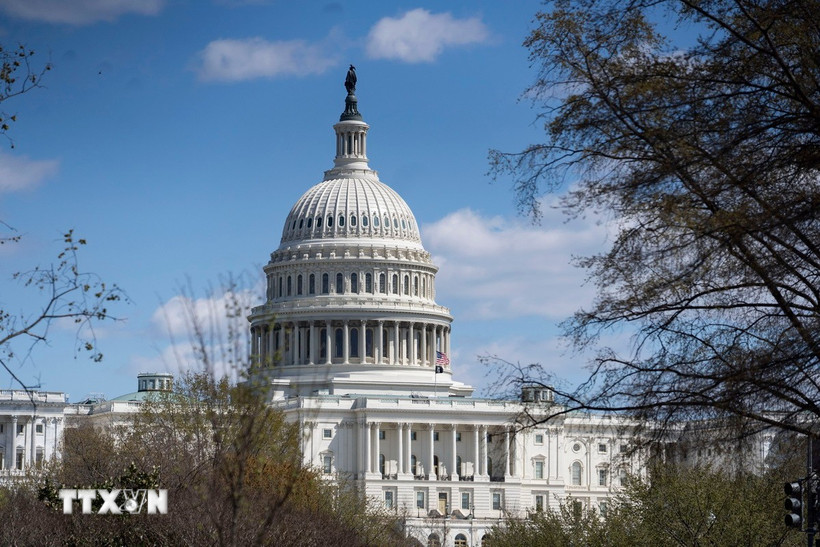 Tòa nhà Quốc hội Mỹ tại Washington, D.C. Nguồn: TTXVN