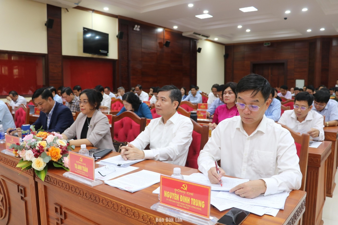 Thường trực Tỉnh ủy dự hội nghị.