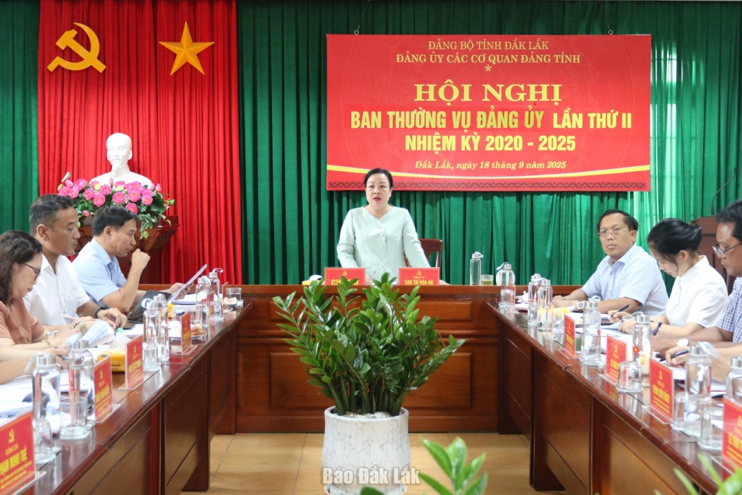 Đồng chí Cao Thị Hòa An chủ trì hội nghị.