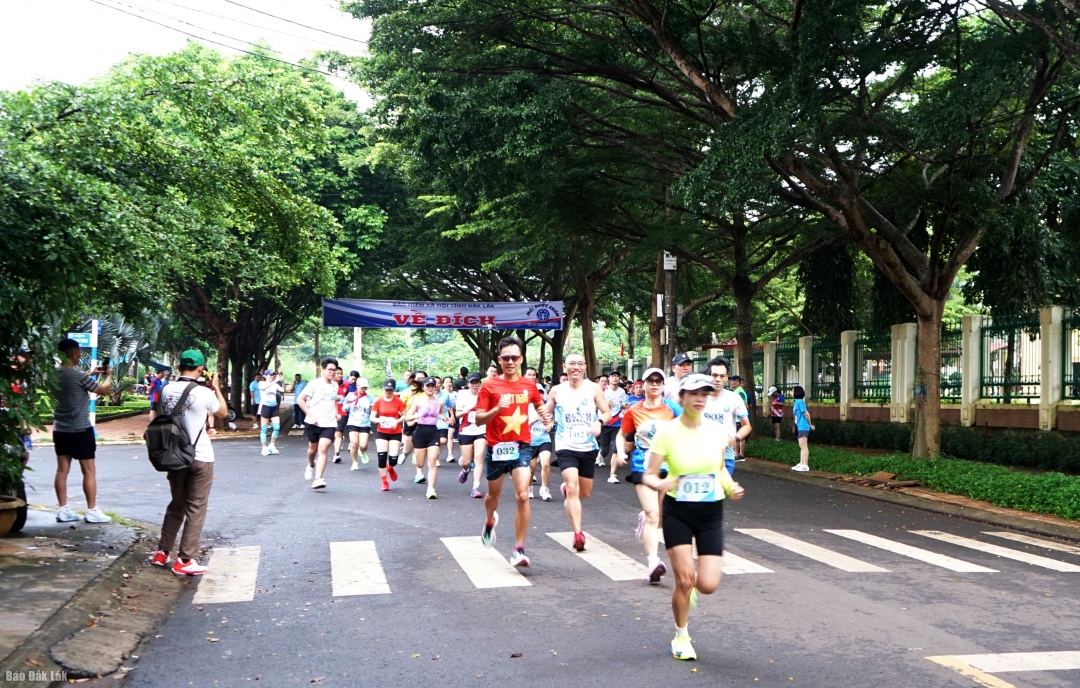 Các vận động viên thi đấu ở nội dung chạy 7km