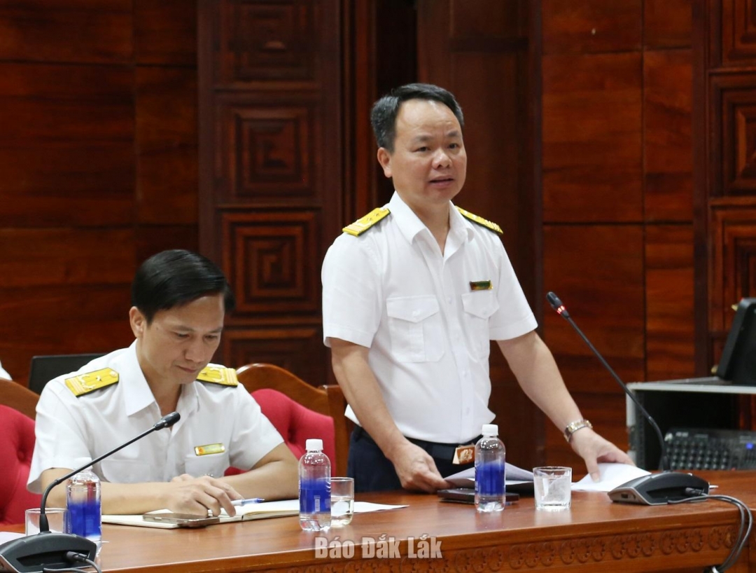 Trưởng Thuế tỉnh Đắk Lắk Nguyễn Anh Tuấn thông tin về công tác thu thuế nông sản, thủy sản