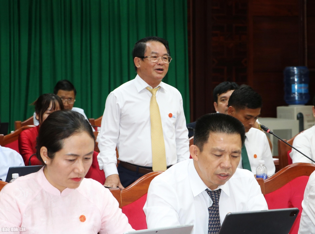 Đại biểu Huỳnh Văn Dũng, Tổng Giám đốc Công ty CP Bia Sài Gòn - Miền Trung góp ý tại buổi thảo luận.
