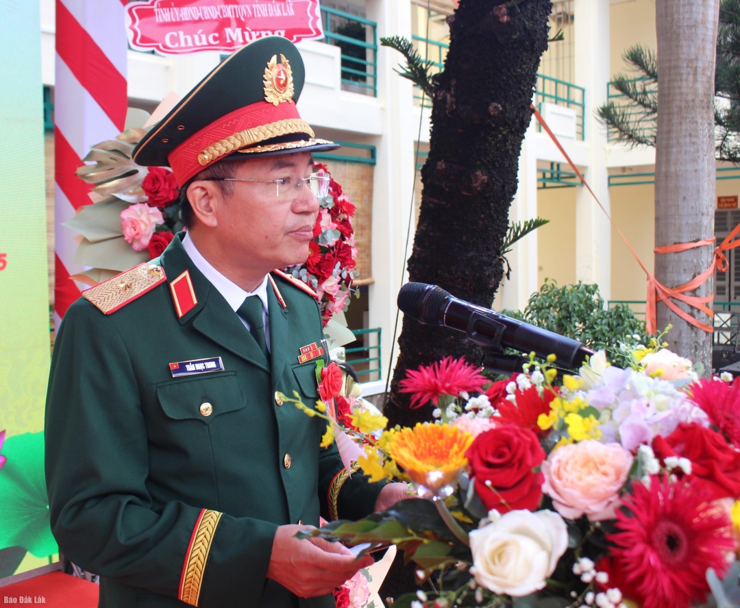 Thiếu tướng, PGS TS Trần Ngọc Trung, Giám đốc Học viện Khoa học Quân sự phát biểu chỉ đạo trong lễ khai giảng.