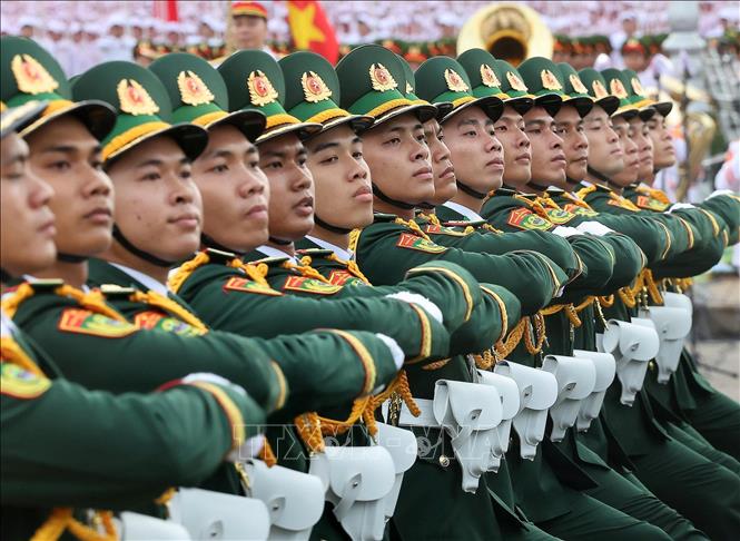 Khối sĩ quan Biên phòng. Ảnh: TTXVN