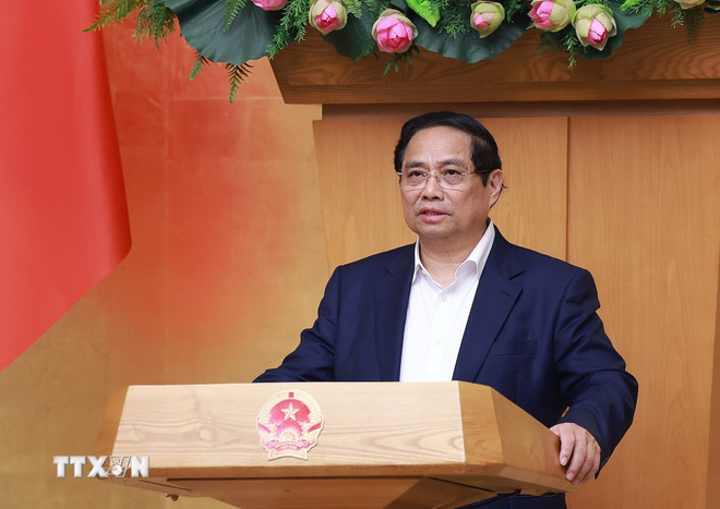 Phiên họp Chính phủ chuyên đề về xây dựng pháp luật tháng Tám. Ảnh: TTXVN