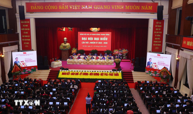 Đại hội đại biểu Đảng bộ các cơ quan Đảng Trung ương lần thứ nhất, nhiệm kỳ 2025 - 2030. Ảnh: TTXVN