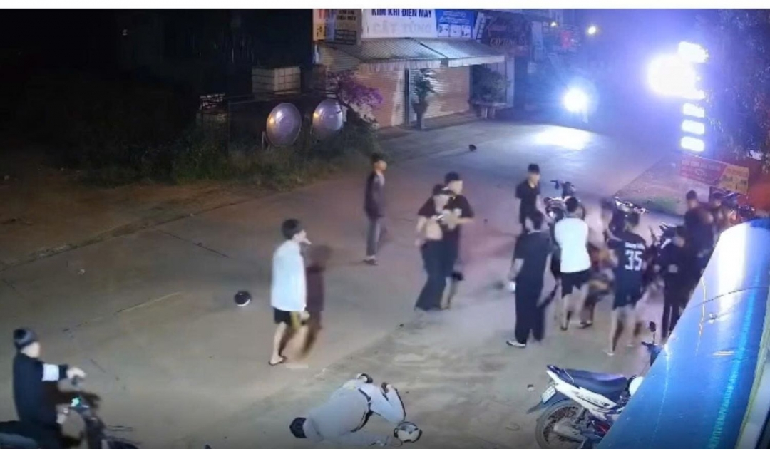 Hiện trường vụ việc. Ảnh chụp từ Camera an ninh.