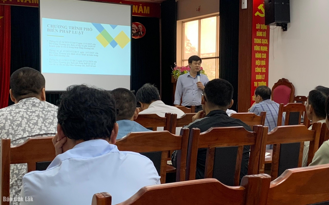 Tiến sĩ Lê Quí Thảo phổ biến các quy định pháp luật mới nhất về an toàn trong khai thác khoáng sản và hoạt động vật liệu nổ công nghiệp