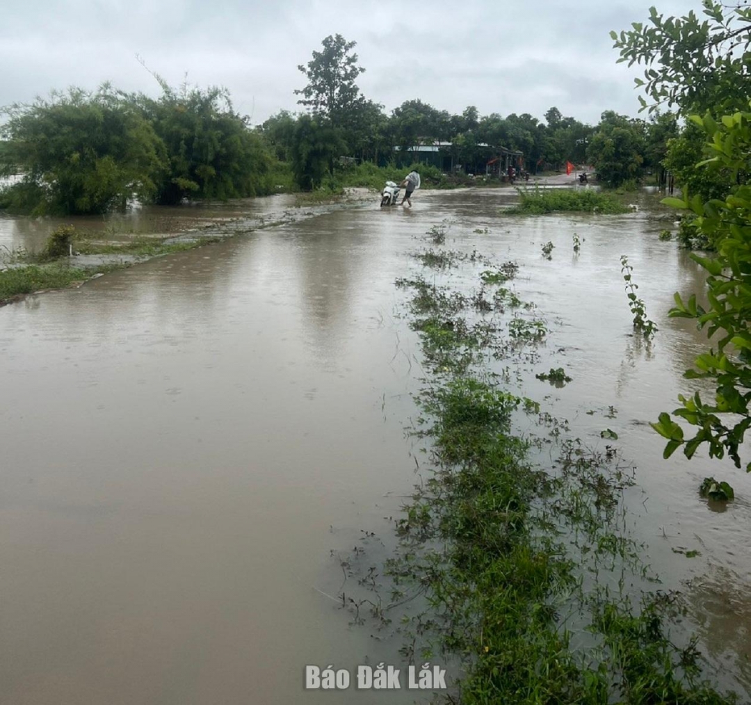 Một điểm bị ngập ở xã Ia Lốp