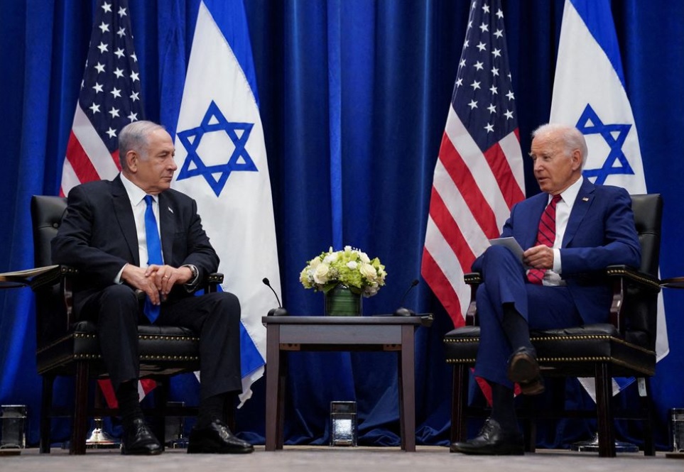 Tổng thống Mỹ Joe Biden gặp Thủ tướng Israel Benjamin Netanyahu bên lề Đại hội đồng Liên hợp quốc lần thứ 78 tại Thành phố New York, Mỹ ngày 20/9/2023. Ảnh: Reuters