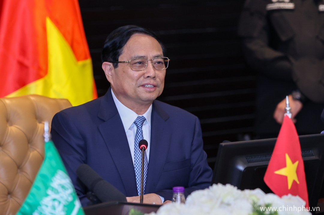 Thủ tướng Phạm Minh Chính nhấn mạnh, Việt Nam luôn sẵn sàng chào đón và tạo mọi điều kiện cho các nhà đầu tư Saudi Arabia - Ảnh: VGP
