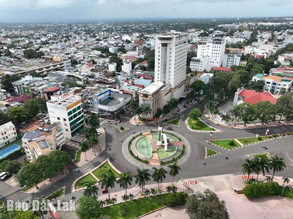 Một góc TP. Buôn Ma Thuột nhìn từ trên cao. Ảnh: Thế Hùng