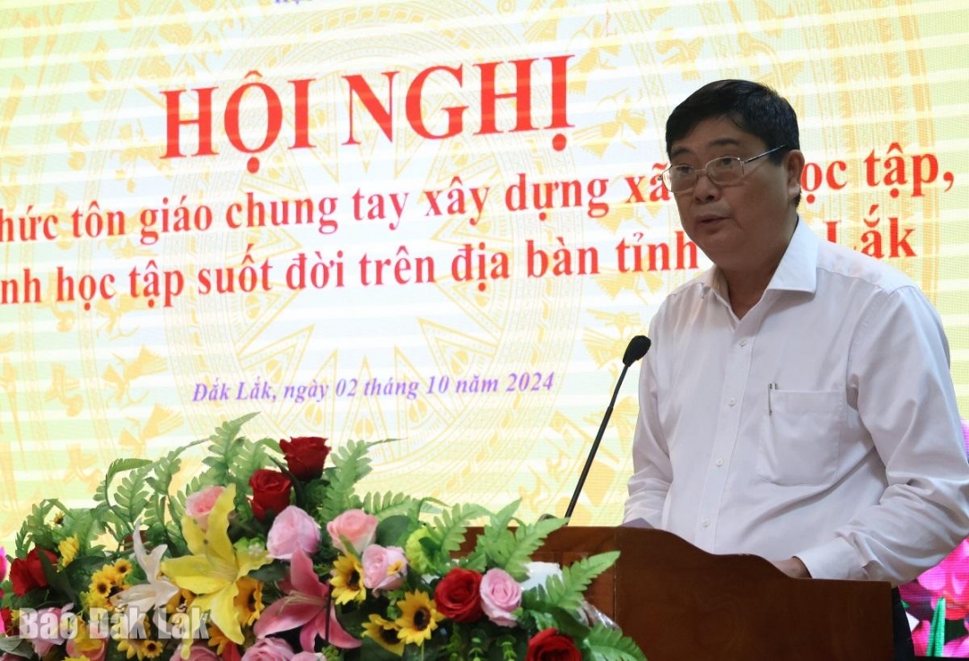 Chủ tịch Hội Khuyến học Chủ tịch Hội Khuyến học tỉnh Phạm Đăng Khoa đã phát động phong trào “Các tổ chức tôn giáo chung tay xây dựng xã hội học tập, đẩy mạnh học tập suốt đời giai đoạn 2023 – 2030”.