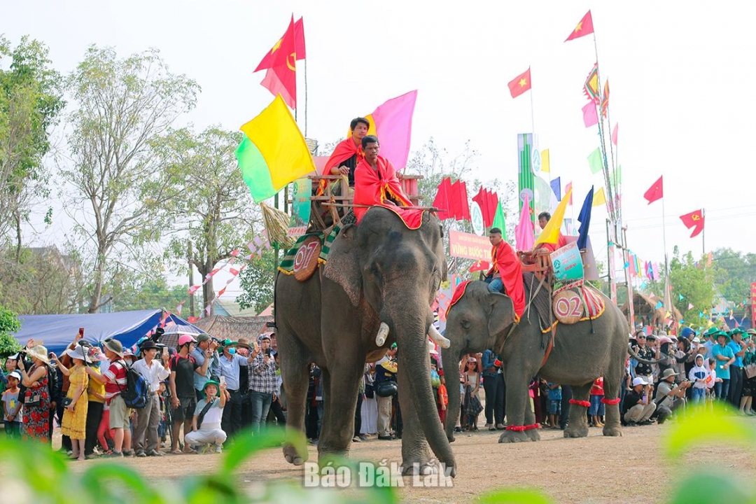 Nơi đây còn là vùng đất của những lễ hội đặc trưng được du khách trong và ngoài nước biết đến như: Hội voi, Lễ hội văn hóa cồng chiêng, Lễ cúng bến nước, Lễ bỏ mả… Đặc biệt, Lễ hội Cà phê Buôn Ma Thuột đã được công nhận là lễ hội cấp quốc gia được tổ chức định kỳ 2 năm 1 lần. Ảnh: Hữu Hùng