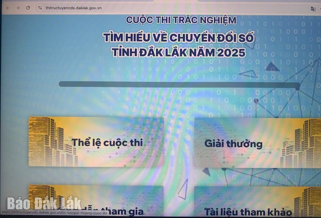 Giao diện Cuộc thi trắc nghiệm trực tuyến