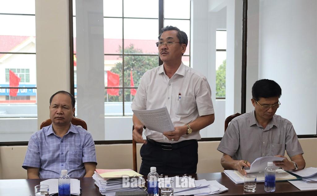Phó Bí thư Chuyên trách Đảng ủy UBND tỉnh Nguyễn Hữu Từ nêu ý kiến tại hội nghị.