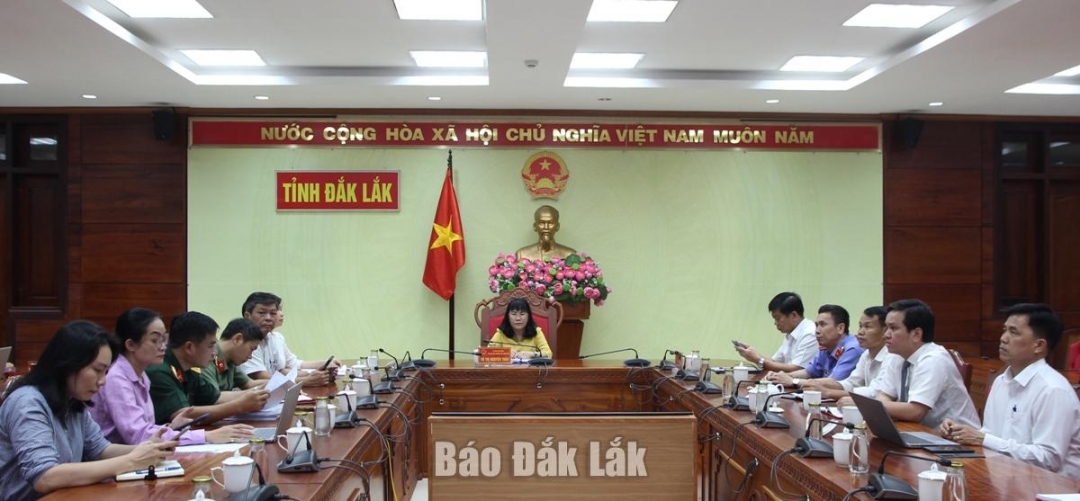 Các đại biểu tham dự phiên họp tại điểm cầu tỉnh Đắk Lắk.