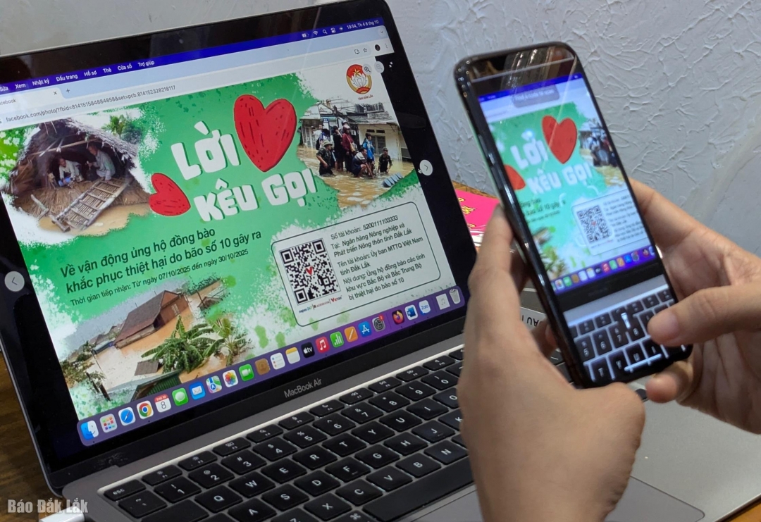 Quét mã QR số tài khoản của Quỹ từ thiện Chữ thập đỏ tỉnh Đắk Lắk để ủng hộ nhân dân Cuba.