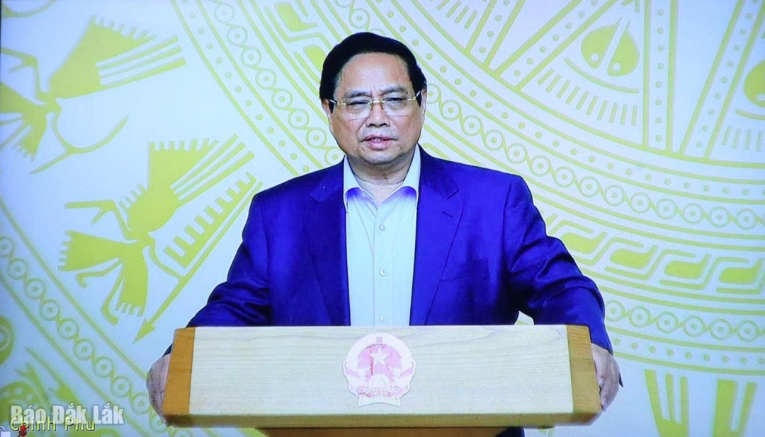 Thủ tướng Chính phủ Phạm Minh Chính phát biểu kết luận phiên họp.