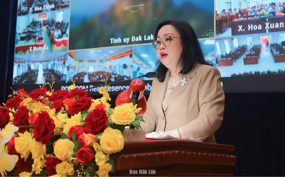 Phó Bí thư Thường trực Tỉnh ủy, Chủ tịch HĐND tỉnh Cao Thị Hòa An triển khai các văn bản chỉ đạo của Trung ương và của tỉnh về công tác chuẩn bị bầu cử đại biểu Quốc hội khóa XVI, bầu cử đại biểu HĐND các cấp nhiệm kỳ 2026 - 2031.