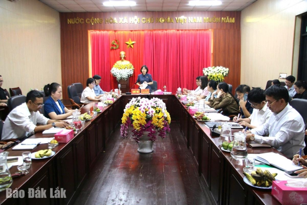 Phó Trưởng đoàn chuyên trách Đoàn ĐBQH tỉnh Lê Đào An Xuân phát biểu kết luận buổi làm việc.