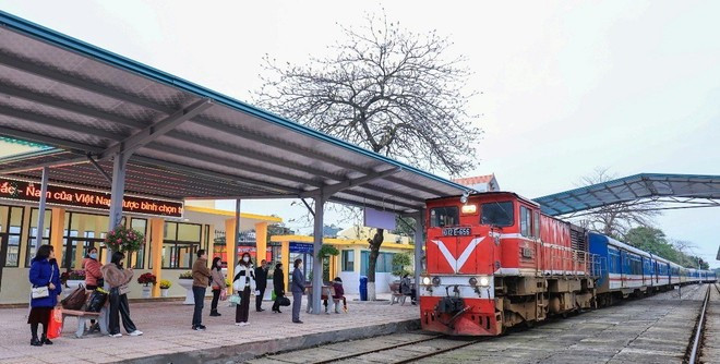 Các vị trí nhà ga, hướng tuyến của Dự án đường sắt Lào Cai-Hà Nội-Hải Phòng đã được tính toán và dự báo tương lai nhu cầu, năng lực vận tải. Ảnh: Vietnam+